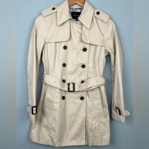 Banana Republic Double-Breasted Midi Trench Coat Khaki